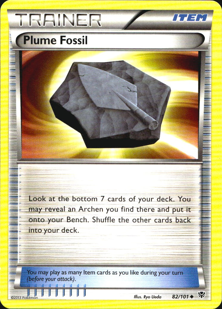 Plume Fossil 82/101 Uncommon Plasma Blast Pokemon Near Mint