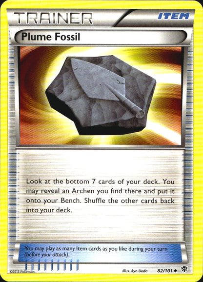Plume Fossil 82/101 Uncommon Plasma Blast Pokemon Near Mint