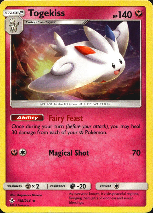 Togekiss 138/214 Holo Rare Unbroken Bonds Pokemon Near Mint