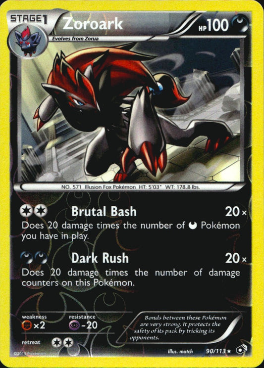 Zoroark 90/113 Holo Rare Legendary Treasures Pokemon Reverse Holo Near Mint