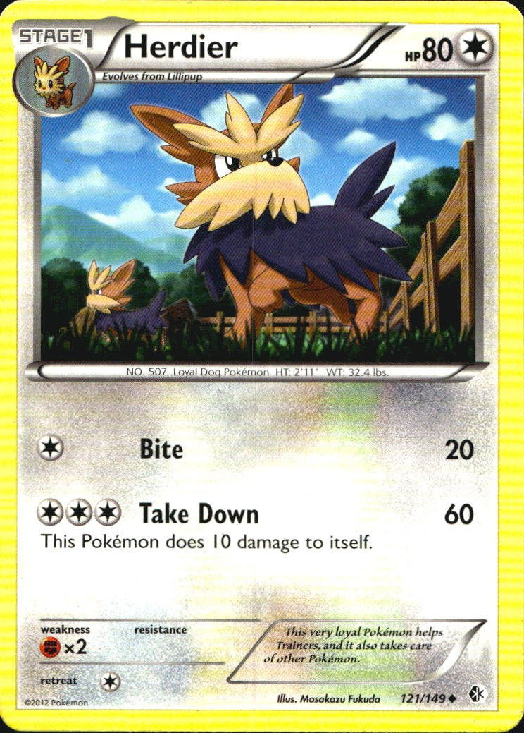 Herdier 121/149 Uncommon Boundaries Crossed Pokemon Near Mint