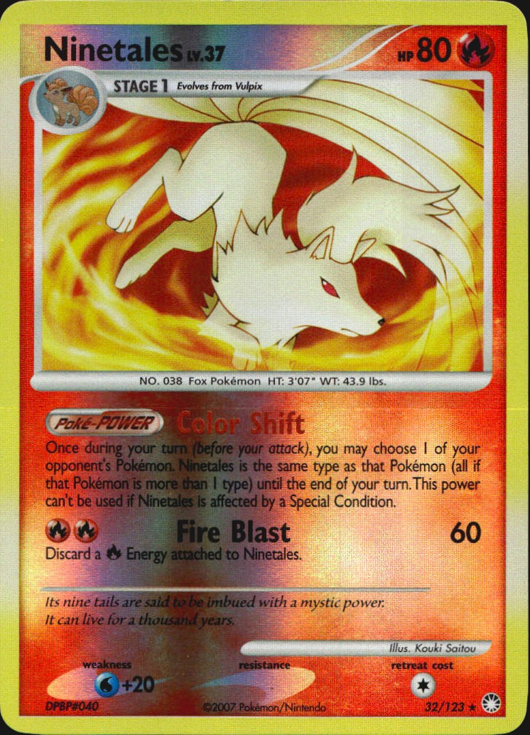 Ninetales 32/123 Rare Mysterious Treasures Pokemon Reverse Holo Near Mint