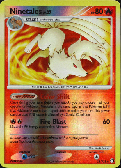 Ninetales 32/123 Rare Mysterious Treasures Pokemon Reverse Holo Near Mint
