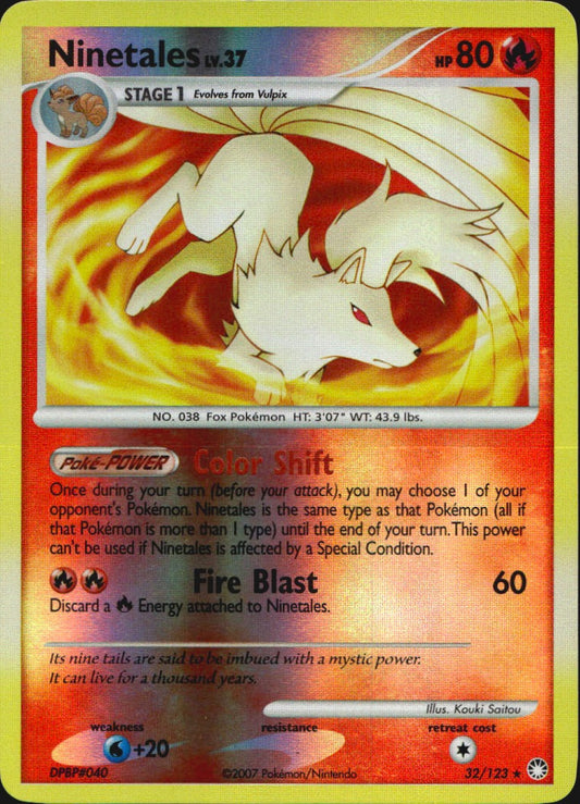 Ninetales 32/123 Rare Mysterious Treasures Pokemon Reverse Holo Near Mint