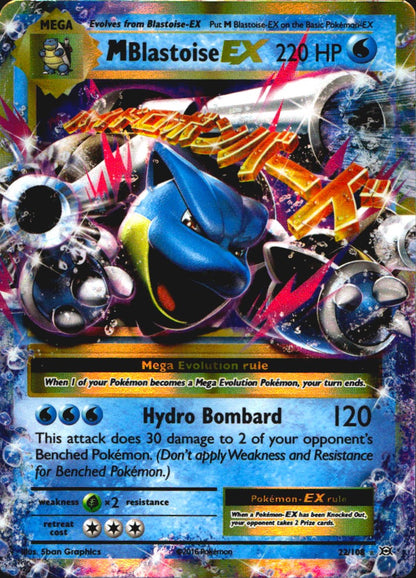 M Blastoise EX 22/108 Holo EX Rare Evolutions Pokemon Near Mint