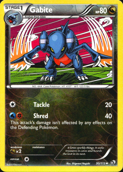Gabite 95/113 Uncommon Legendary Treasures Pokemon Reverse Holo Near Mint