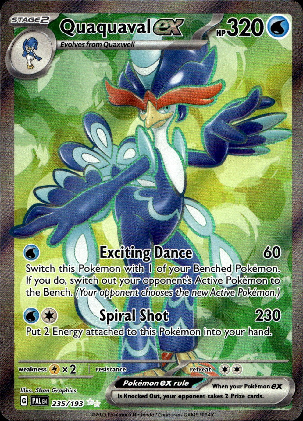Quaquaval ex 235/193 Ultra Rare Paldea Evolved Pokemon Near Mint