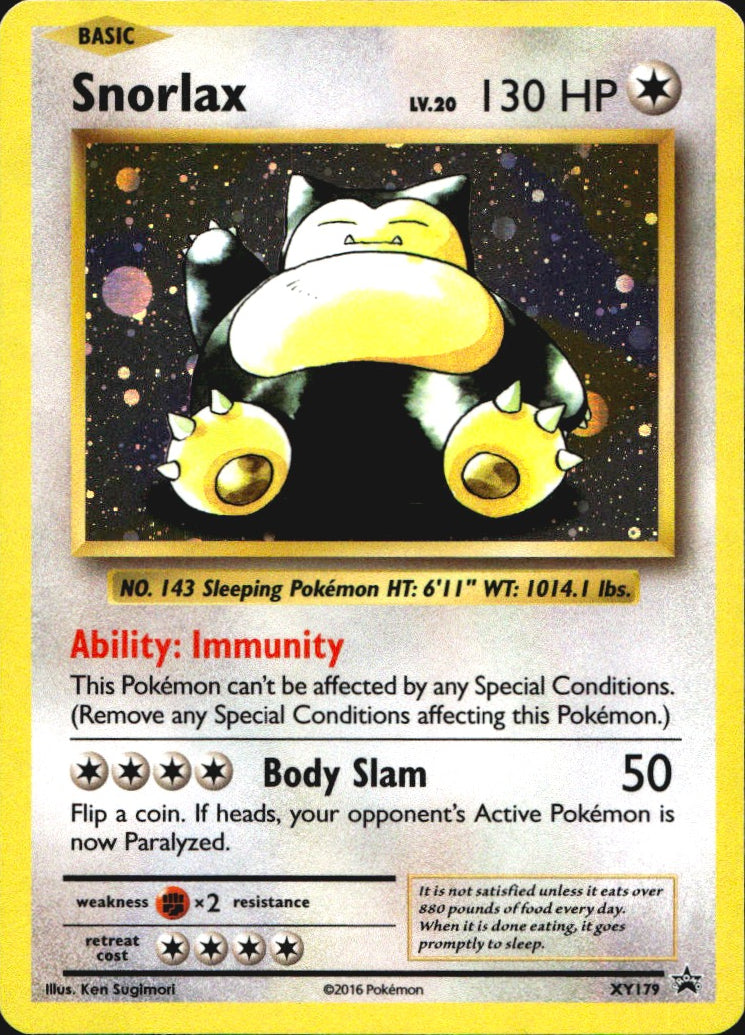 Snorlax XY179 Promo XY Black Star Promos Pokemon Holo Near Mint