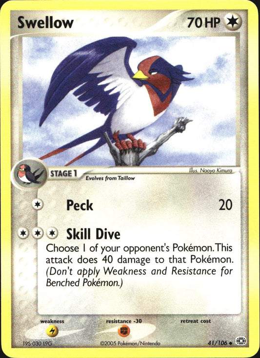 Swellow 41/106 Uncommon Emerald Pokemon Near Mint