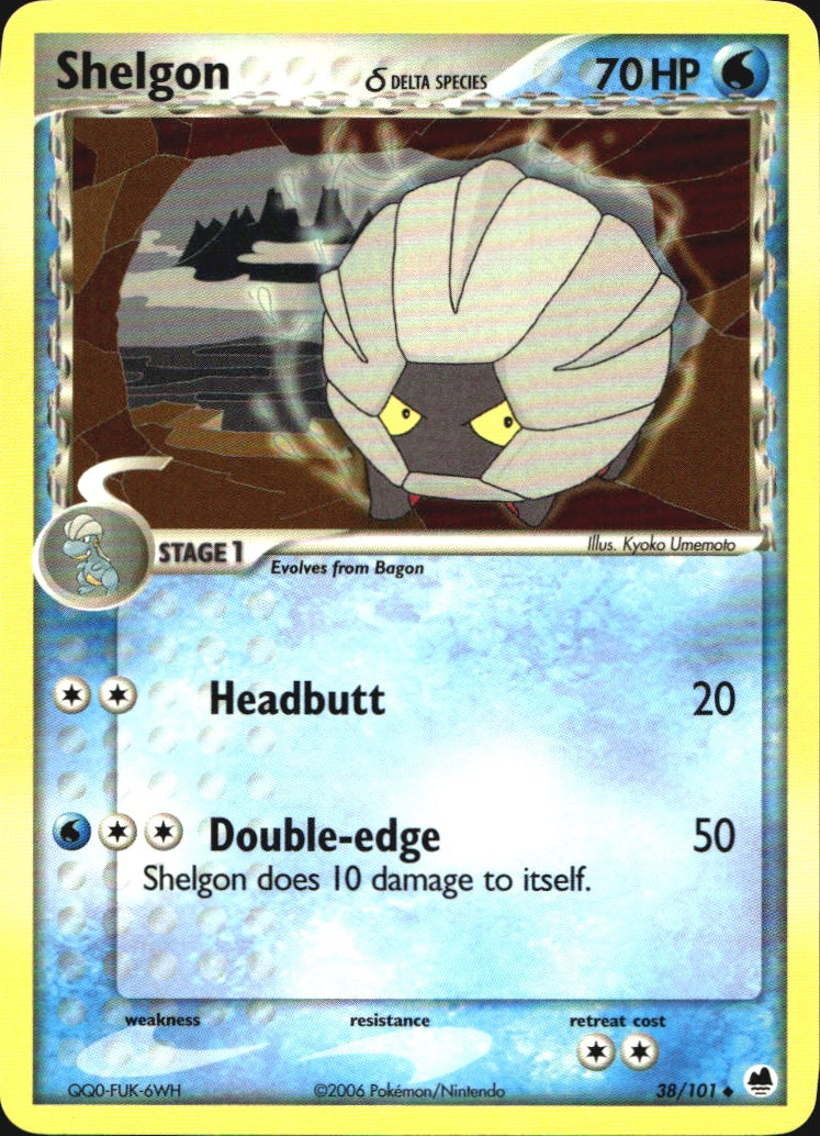 Shelgon 38/101 Uncommon Dragon Frontiers Pokemon Near Mint