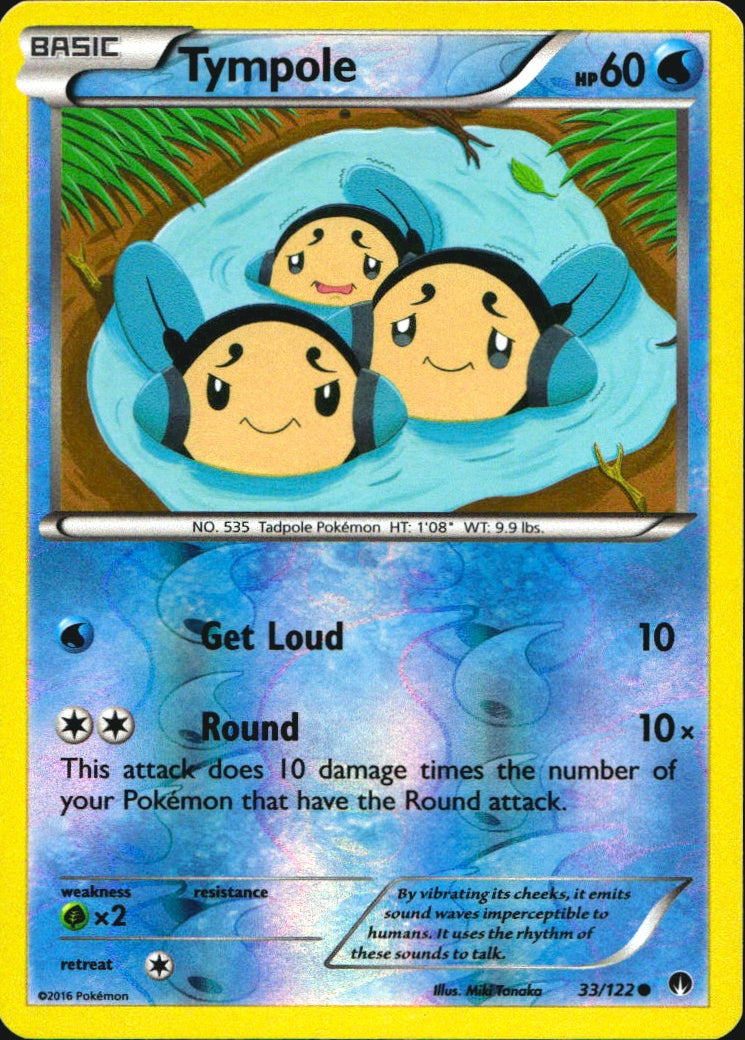Tympole 33/122 Common BREAKpoint Pokemon Reverse Holo Near Mint