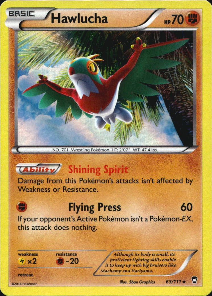 Hawlucha 63/111 Holo Rare Furious Fists Pokemon Near Mint