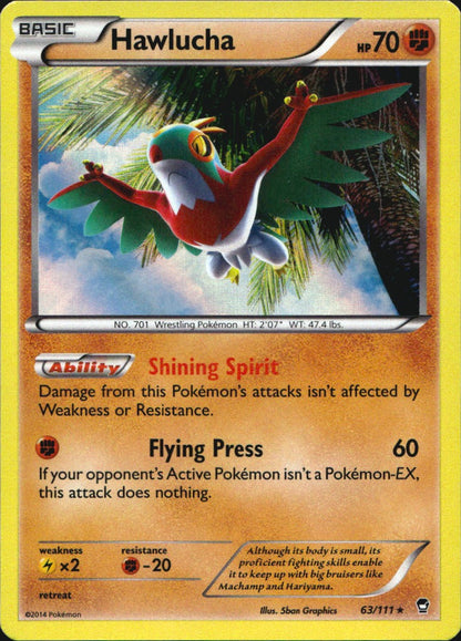 Hawlucha 63/111 Holo Rare Furious Fists Pokemon Near Mint