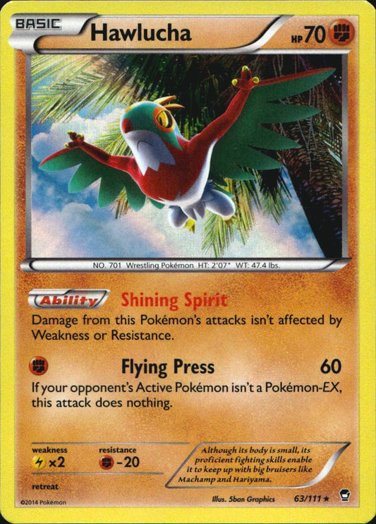 Hawlucha 63/111 Holo Rare Furious Fists Pokemon Near Mint