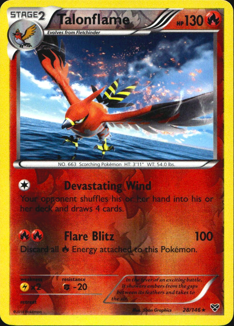 Talonflame 28/146 Holo Rare XY Pokemon Reverse Holo Near Mint
