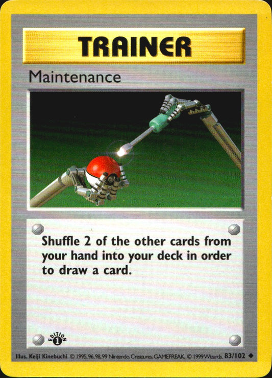 Maintenance 83/102 Uncommon Base Set Shadowless Pokemon 1st Edition LP