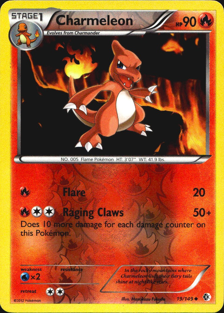 Charmeleon 19/149 Uncommon Boundaries Crossed Pokemon Reverse Holo Near Mint