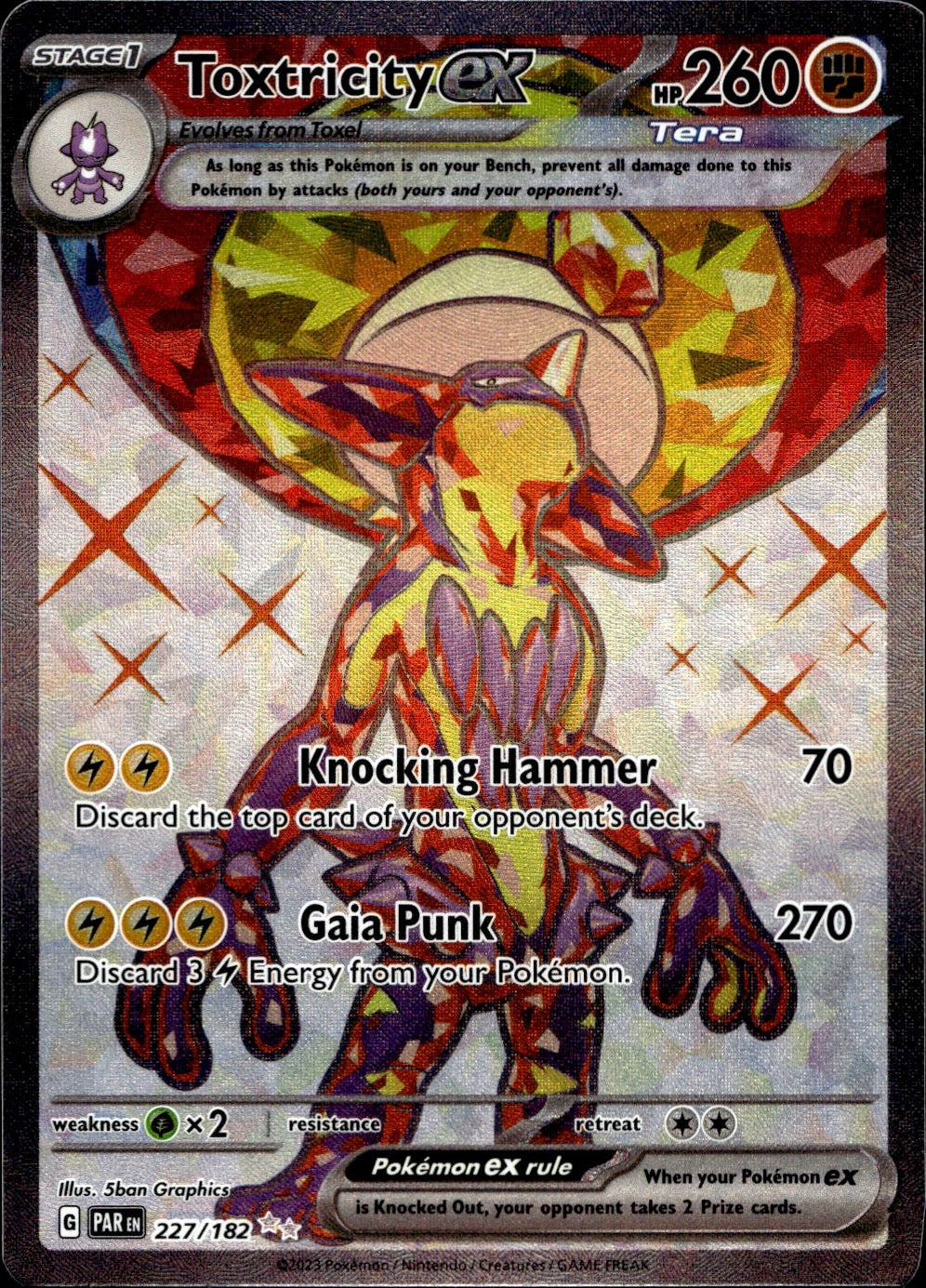 Toxtricity ex 227/182 Ultra Rare Paradox Rift Pokemon Near Mint