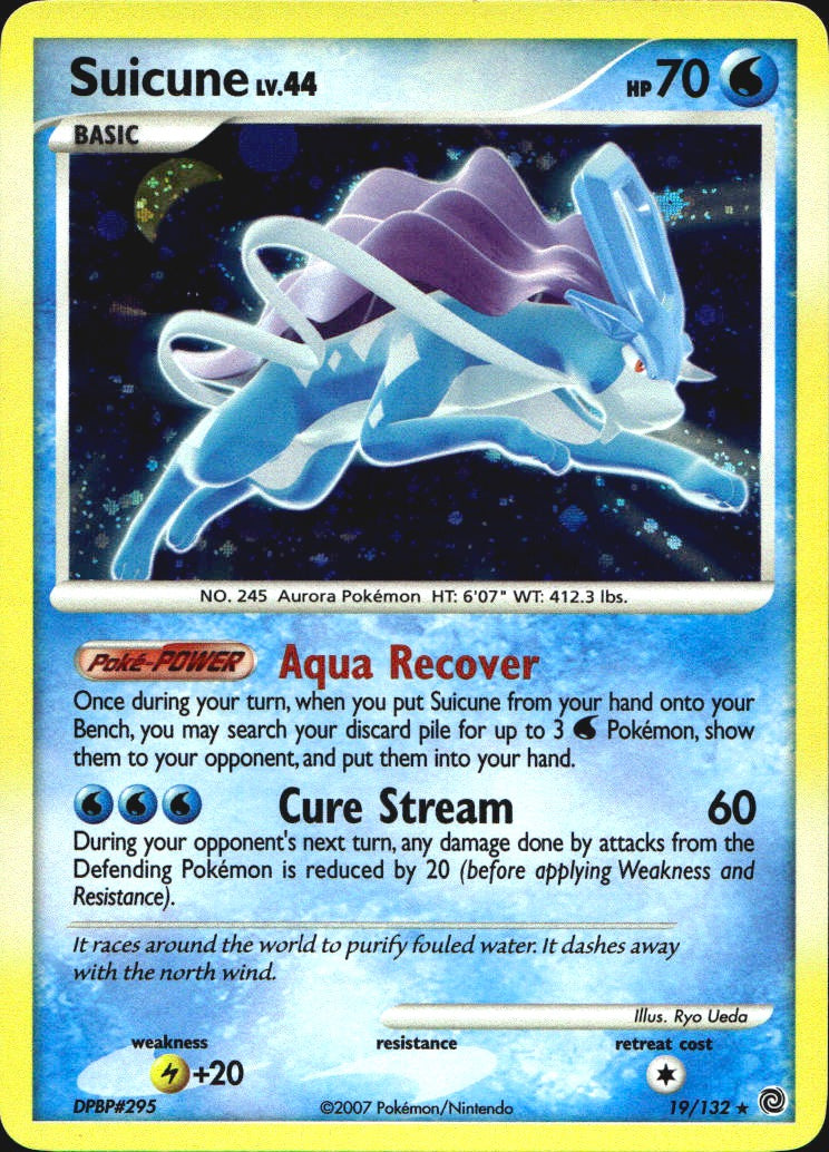 Suicune 19/132 Holo Rare Secret Wonders Pokemon Near Mint