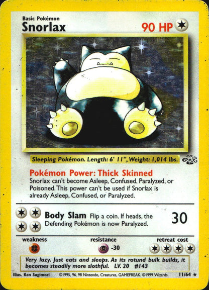 Snorlax 11/64 Holo Rare Jungle Pokemon Moderately Played
