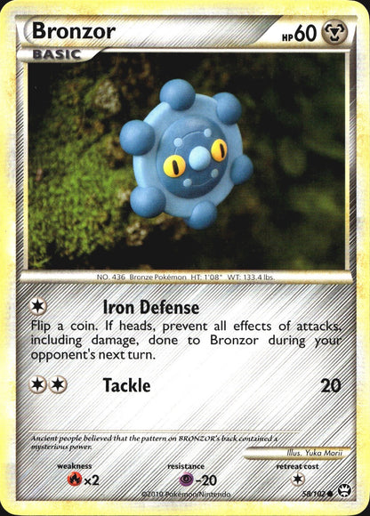 Bronzor 58/102 Common HGSS Triumphant Pokemon Near Mint