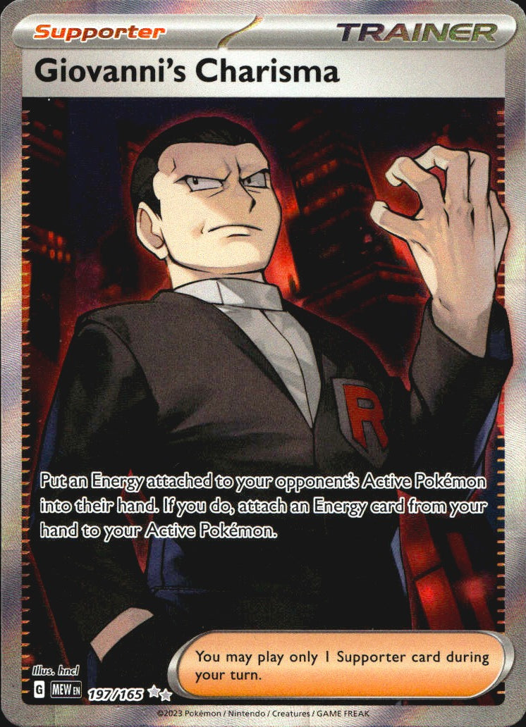 Giovanni's Charisma 197/165 Ultra Rare 151 Pokemon Near Mint
