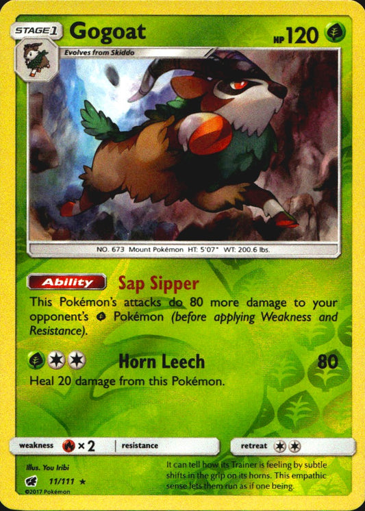 Gogoat 11/111 Holo Rare Crimson Invasion Pokemon Reverse Holo Near Mint