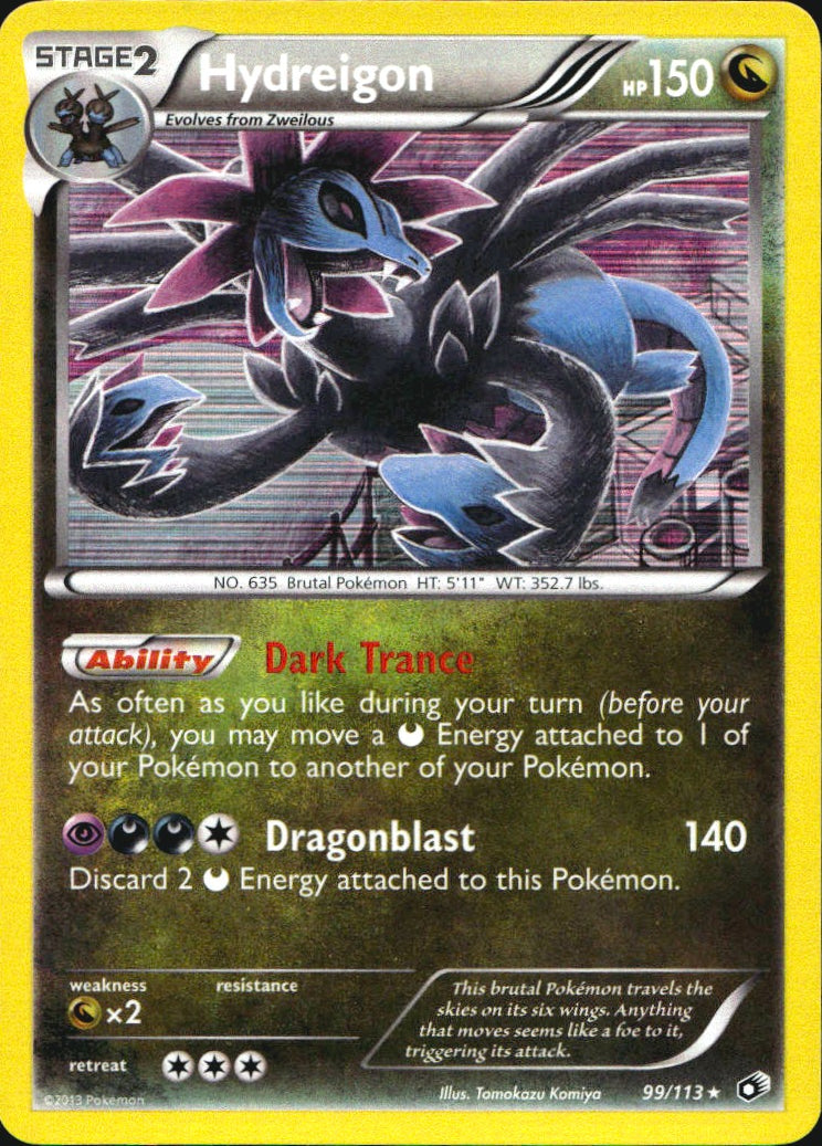 Hydreigon 99/113 Holo Rare Legendary Treasures Pokemon Near Mint