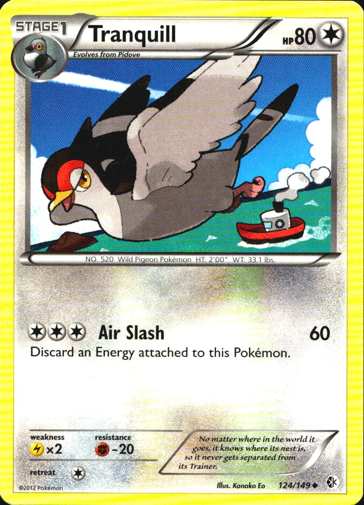 Tranquill 124/149 Uncommon Boundaries Crossed Pokemon Near Mint