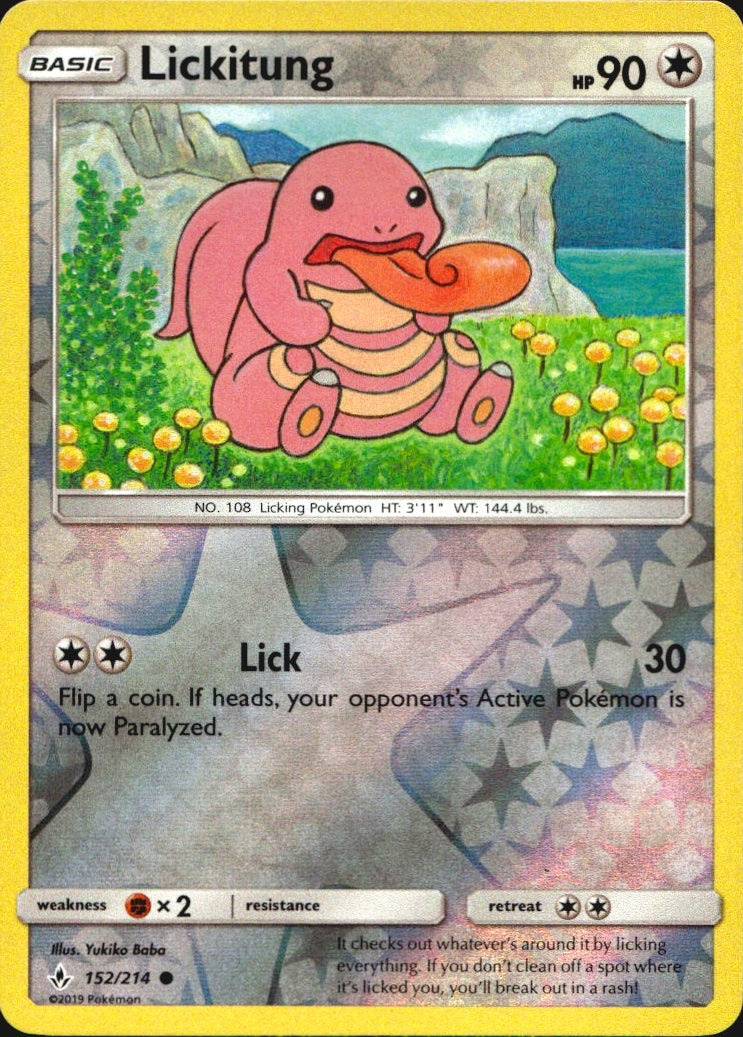 Lickitung 152/214 Common Unbroken Bonds Pokemon Reverse Holo Near Mint