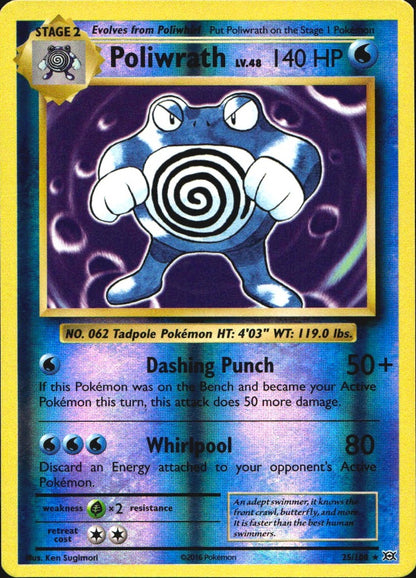 Poliwrath 25/108 Evolutions Pokemon Reverse Holo Near Mint
