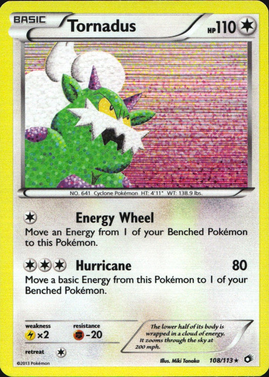 Tornadus 108/113 Holo Rare Legendary Treasures Pokemon Near Mint