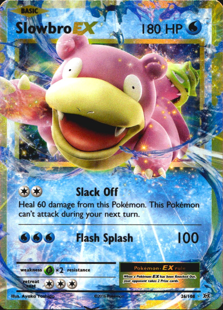 Slowbro EX 26/108 Holo EX Rare Evolutions Pokemon Near Mint
