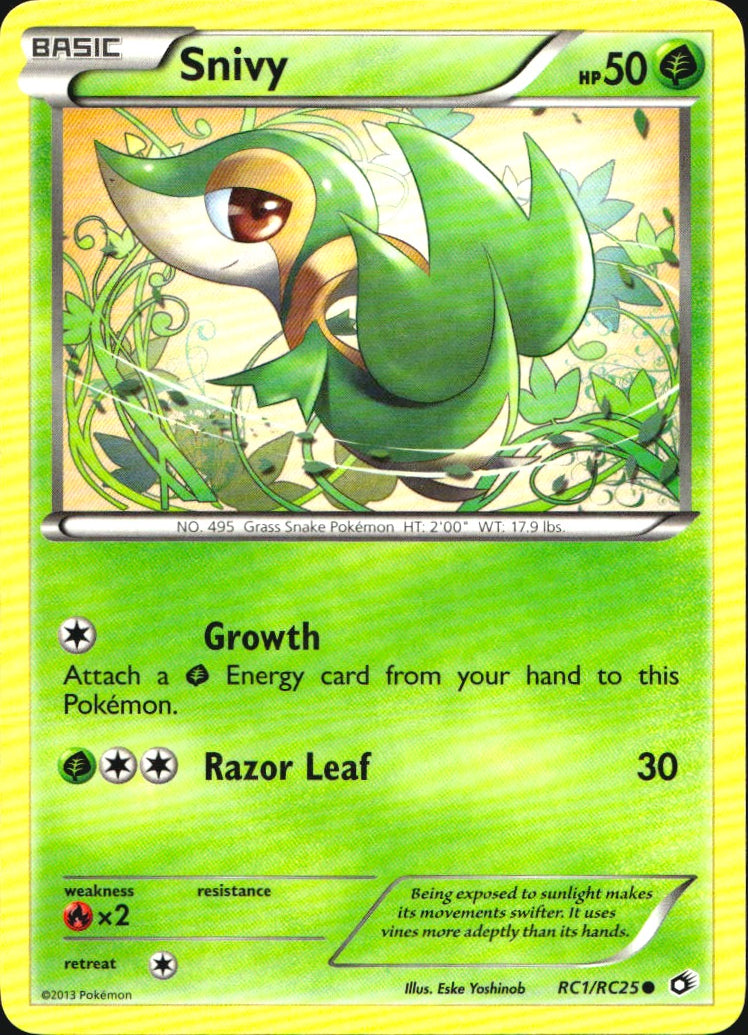 Snivy RC1/RC25 Common Legendary Treasures Pokemon Near Mint