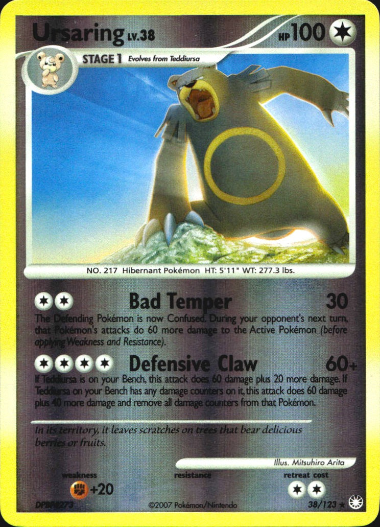 Ursaring 38/123 Rare Mysterious Treasures Pokemon Reverse Holo Near Mint