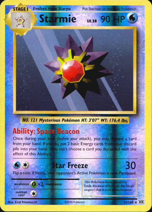 Starmie 31/108 Rare Evolutions Pokemon Reverse Holo Near Mint