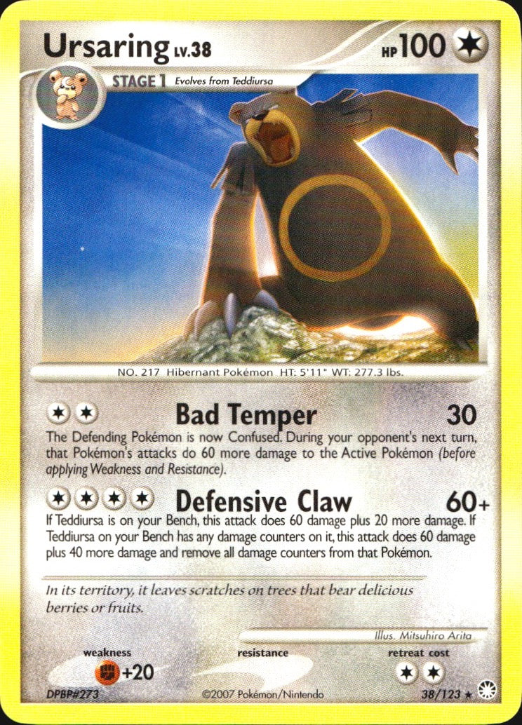 Ursaring 38/123 Rare Mysterious Treasures Pokemon Near Mint