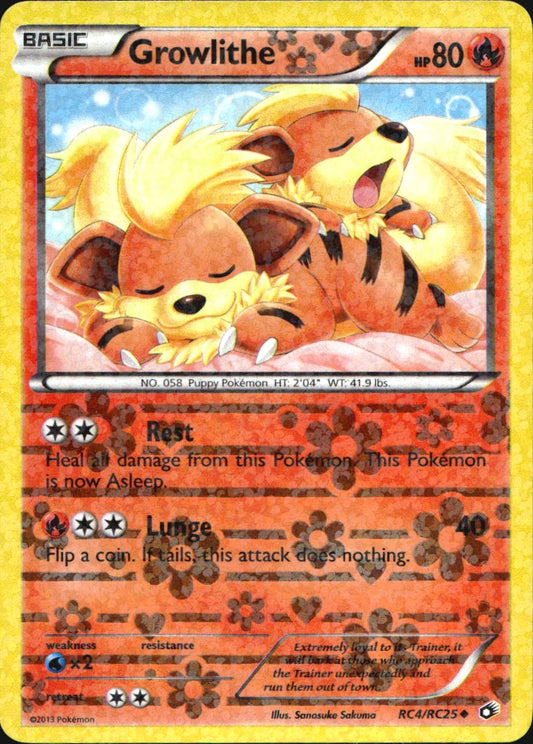 Growlithe RC4/RC25 Uncommon Legendary Treasures Pokemon Near Mint