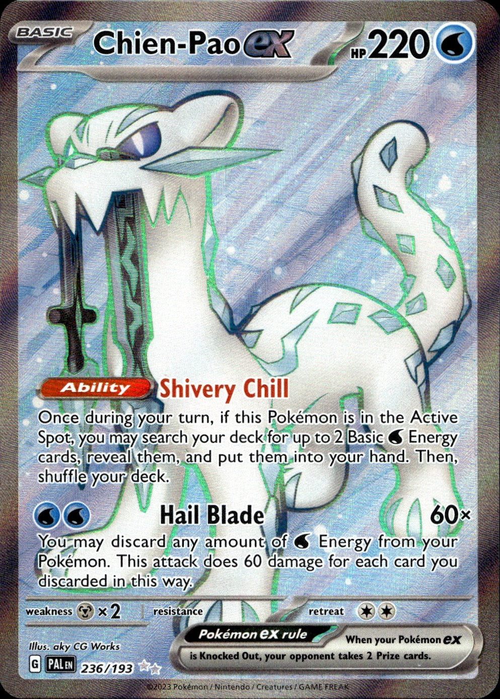 Chien-Pao ex 236/193 Ultra Rare Paldea Evolved Pokemon Near Mint