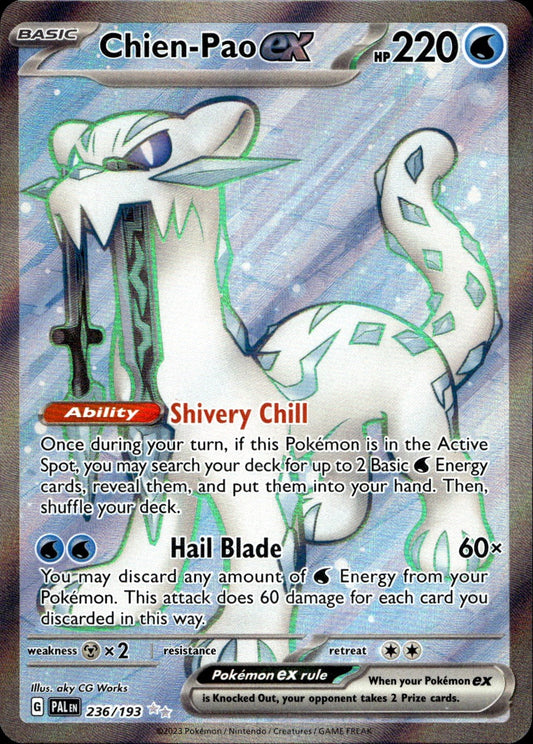 Chien-Pao ex 236/193 Ultra Rare Paldea Evolved Pokemon Near Mint