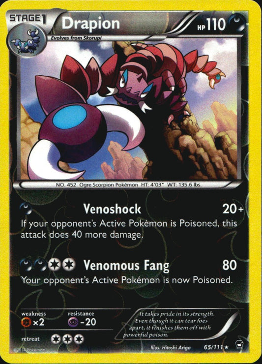 Drapion 65/111 Rare Furious Fists Pokemon Reverse Holo Near Mint