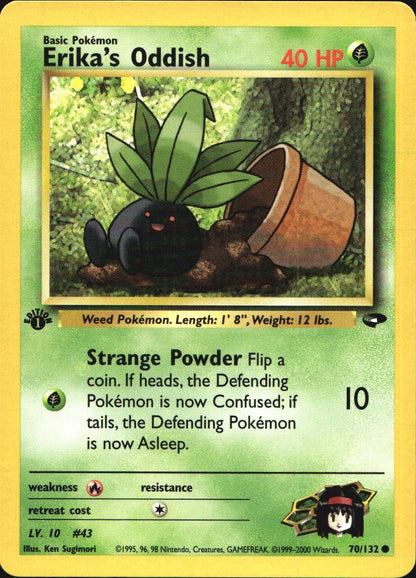 Erika's Oddish 70/132 Common Gym Challenge Pokemon 1st Edition Near Mint
