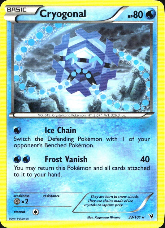 Cryogonal 33/101 Rare Noble Victories Pokemon Near Mint