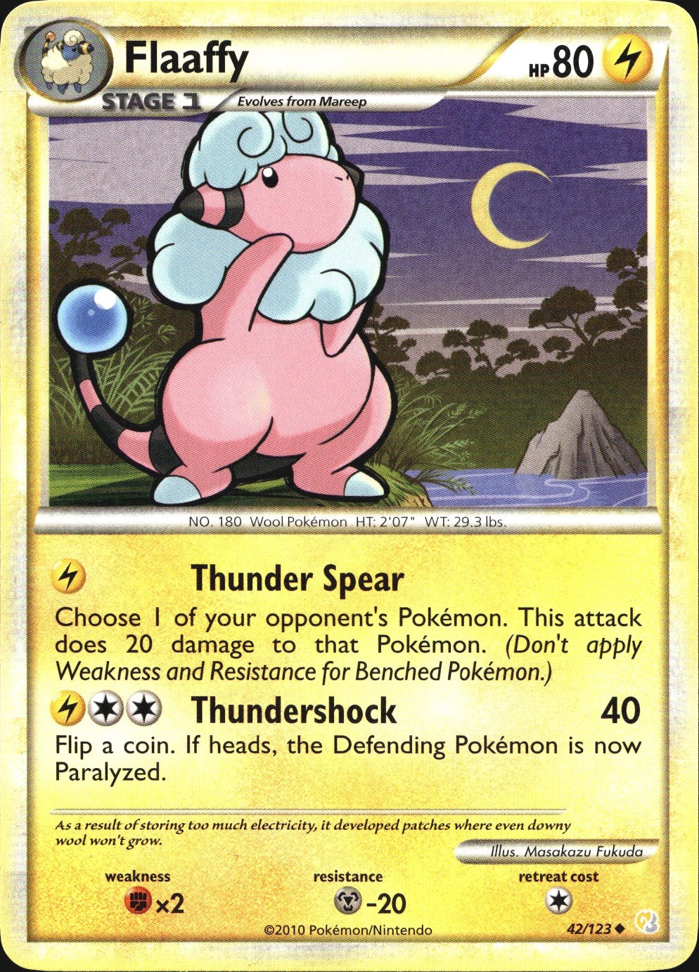 Flaaffy 42/123 Uncommon HeartGold & SoulSilver Pokemon Near Mint