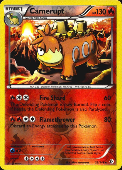 Camerupt 22/149 Rare Boundaries Crossed Pokemon Reverse Holo Near Mint
