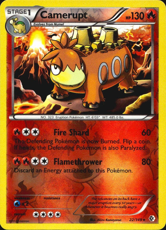 Camerupt 22/149 Rare Boundaries Crossed Pokemon Reverse Holo Near Mint