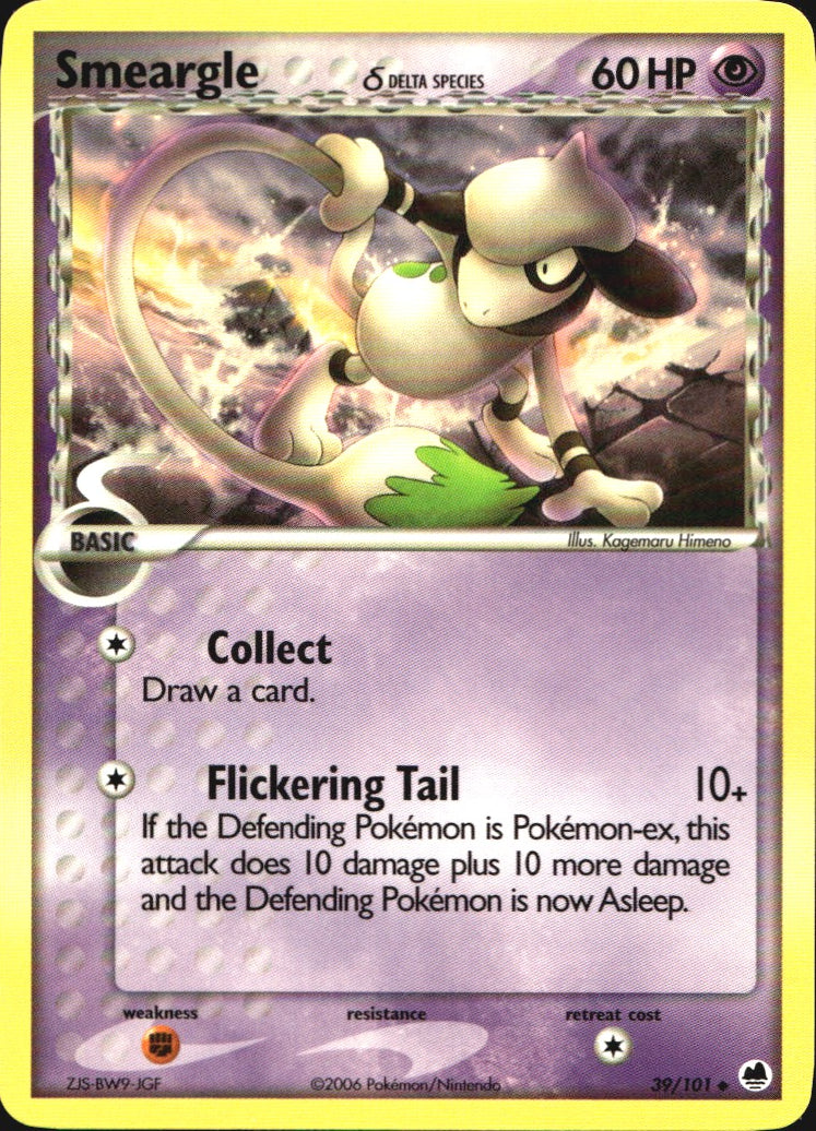 Smeargle 39/101 Uncommon Dragon Frontiers Pokemon Near Mint