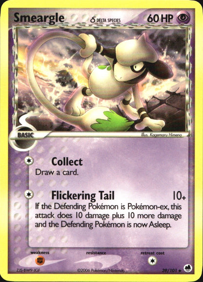 Smeargle 39/101 Uncommon Dragon Frontiers Pokemon Near Mint