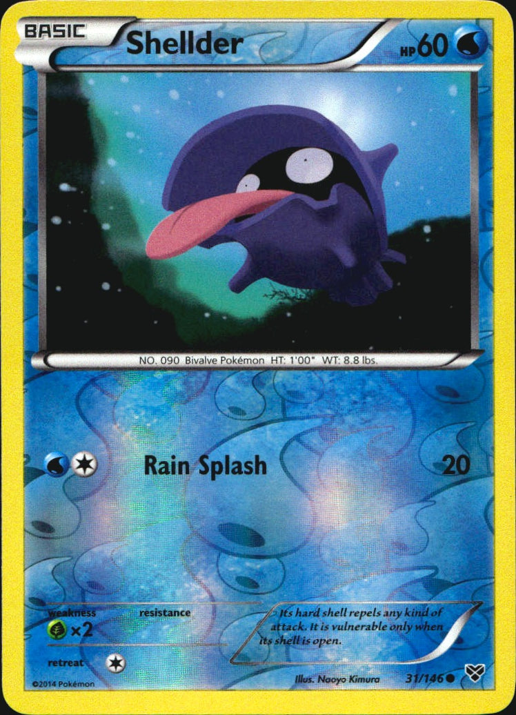 Shellder 31/146 Common XY Pokemon Reverse Holo Near Mint