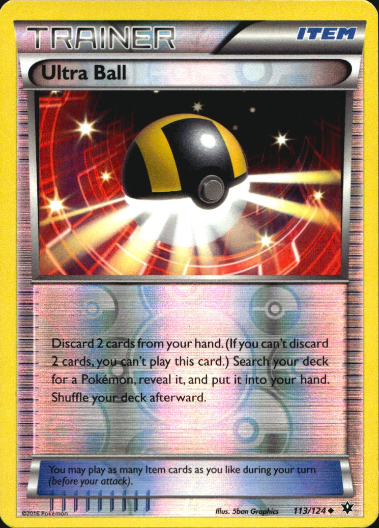 Ultra Ball 113/124 Uncommon Fates Collide Pokemon Reverse Holo Near Mint